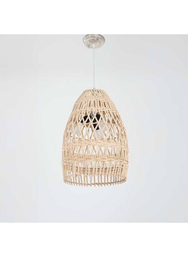 تبس هوم لمب نجفة TBS باللون بيج مصنوعة من بامبو لإضاءة المنزل والديكور - Image 2